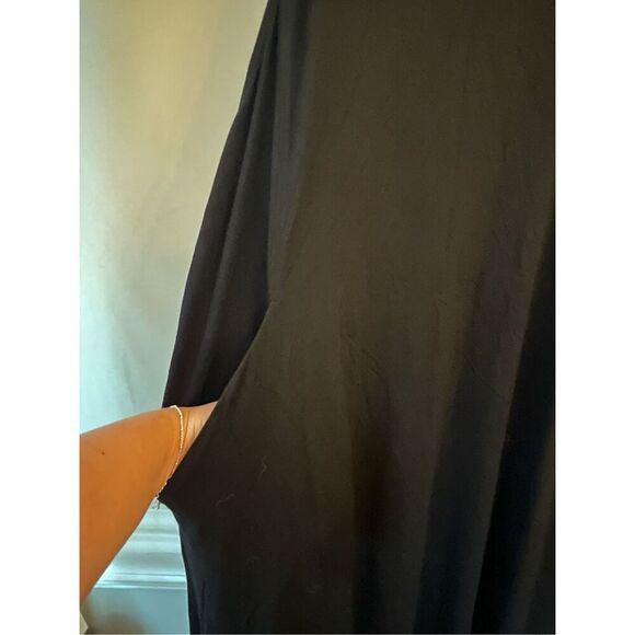 Eileen Fisher A-line midi jersey Jumper Dress sz L Lagenlook pockets layered - Picture 6 of 12